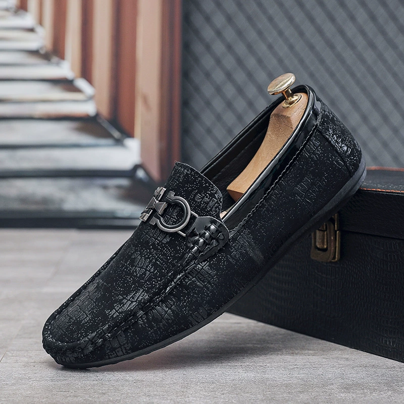 Мужская обувь Летняя новая бобовая обувь дикая износостойкая мягкая кожа обувь модная бизнес обувь мужская обувь