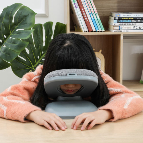 Yundou primary and secondary school students nap artifact office adult nap pillow ice silk foldable sleeping pillow on the table