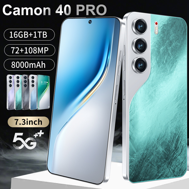 Camon40Pro Cross-Border Hot Model 7.3inch Hd Perforated Screen 2+16g Android 9.0 Global Communication Spot Delivery