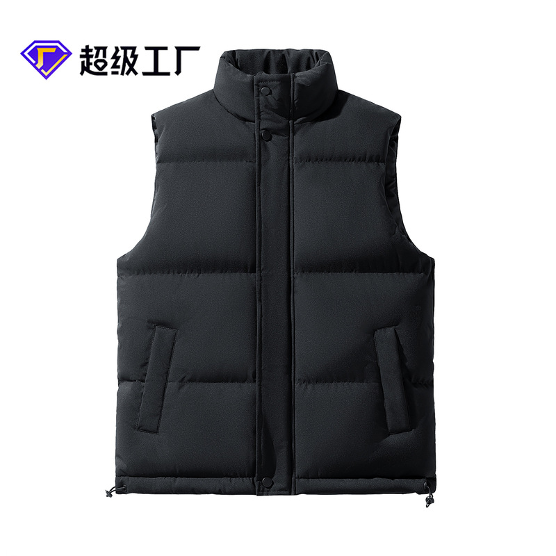 Cross-border Custom M-8XL Cotton-padded Jacket Vest Men's and Women's Same Style Vertical Collar plus size Winter Thickened Cotton-padded Jacket Vest for Men