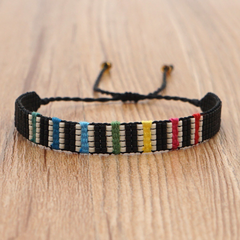 5g Weight No Inlaid Inlay Material Bracelets Classification Anniversary, Business, Travel Occasion Geometric Pattern Unisex Gender Simple Style Style Bohemian Style Beaded Rainbow Bracelet 16