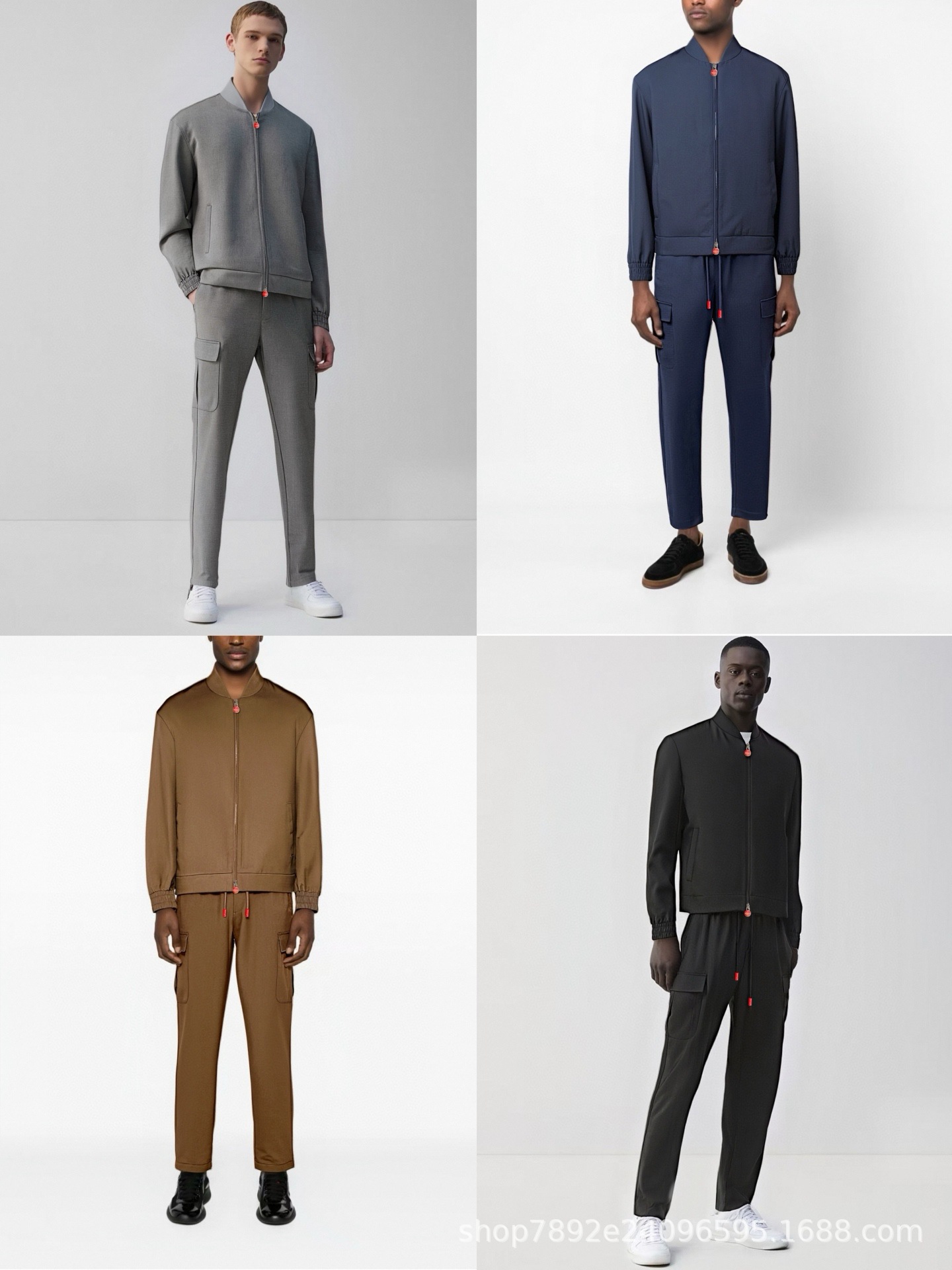 Ktion Men's 2025 Autumn and Winter Popular Simple Fashion Versatile Casual Men's Baseball Collar Jacket and Pants Suit
