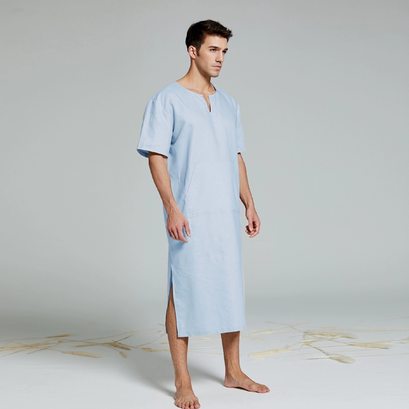 Thin bathrobe, retro pijama, cotton and linen, oversize