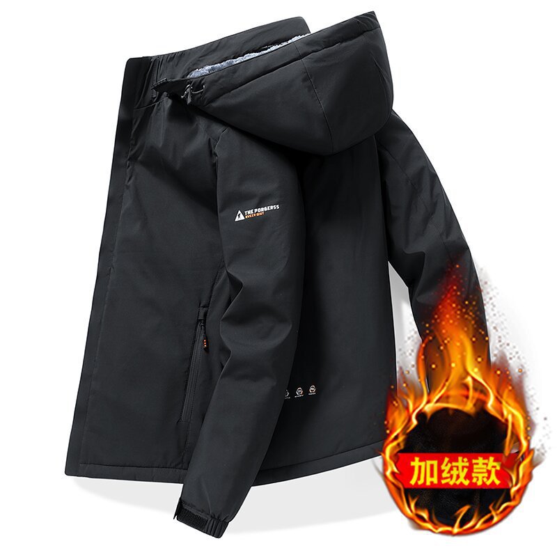 Otoño e invierno 2023 nuevos hombres casuales forrados de lana engrosada más tamaño casual chaqueta de los hombres de la moda de los hombres al por mayor