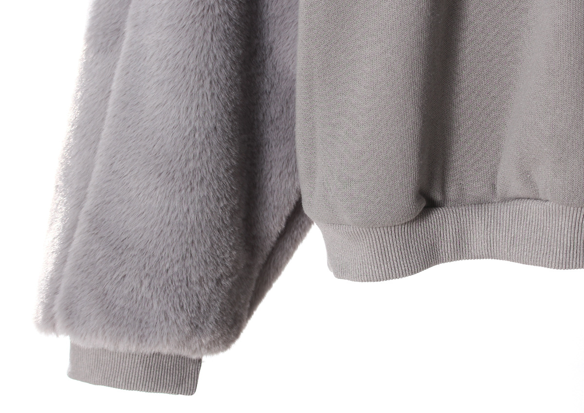 Winter Hooded Fleece lined Furry Sleeves Sweatshirt Women Idle Casual Loose Sleeve Length Cardigan Outerwear Top