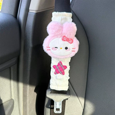 Cartoon Kitty Cat Seatbelt Shoulder Sürətlər qutusu və əl tormozu başlıqları - white-kitty-style-one-piece