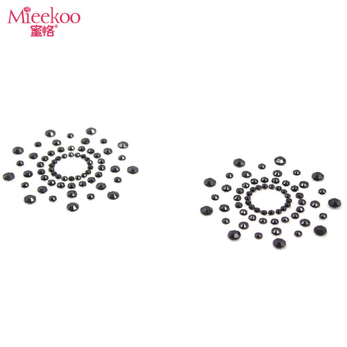 Mikoku Erotic Blood Drop Snowflake Black Bra Pad for Women Invisible Nipple Pad 7291