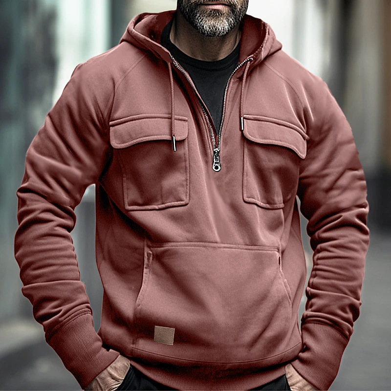 Sweat à capuche pour homme et veste en cuir multipoche_voghion.com
