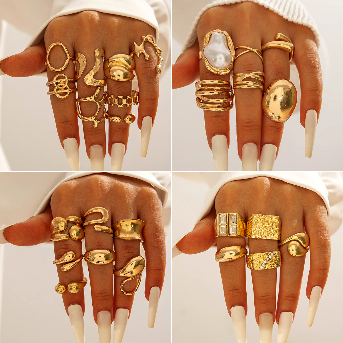 Minimalist Stackable Ring Set With Cubic Zirconia For Women_voghion.com