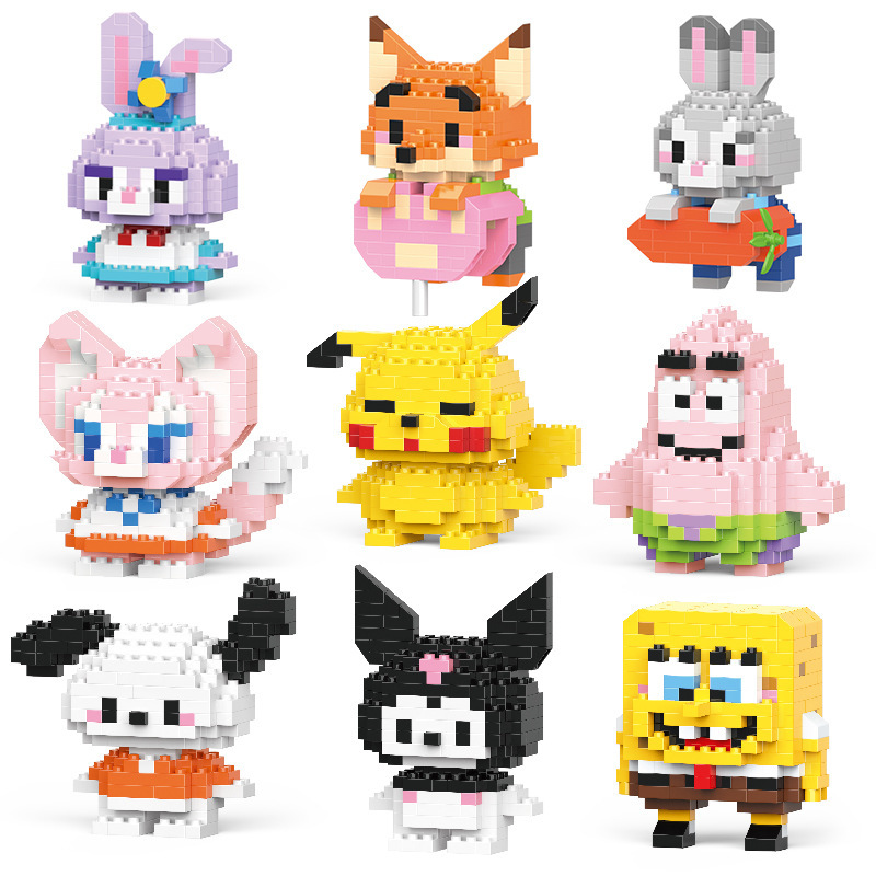 [wholesale generation] doll micro-particle building blocks compatible with Lego assembly blind box ornaments small toy cartoon Christmas