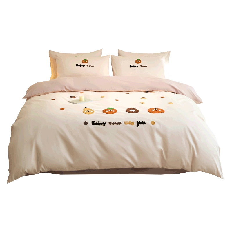 Toallas de algodón bordadas de cuatro piezas de algodón 2025, nueva colcha de cama de sábanas