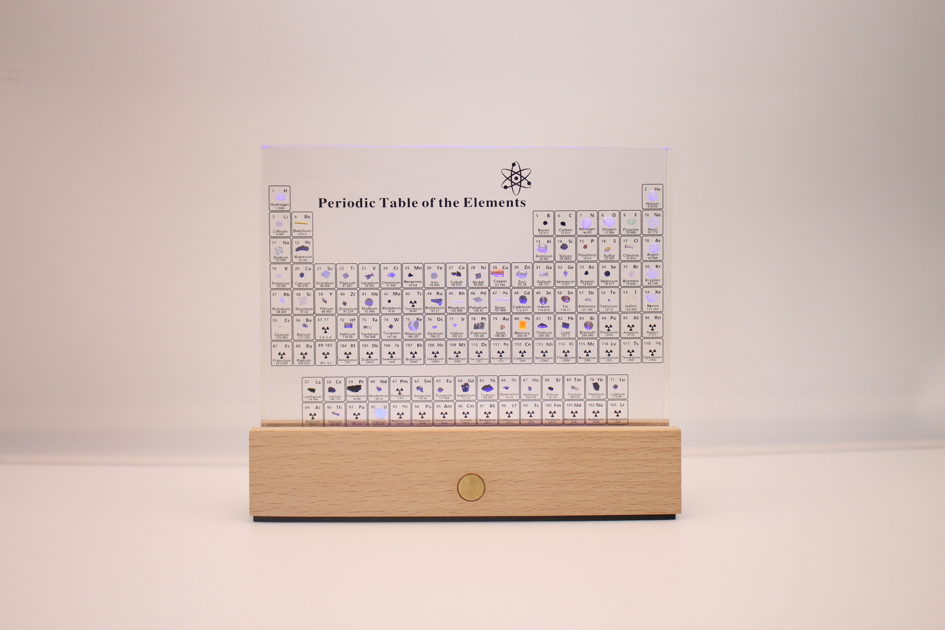 해외 직구 인기 상품! 실물 내장형 충전식 무지개빛 너도밤나무 조명 받침대