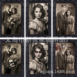 Haunted Portrait Halloween Bar Face-changing Photo Frames Picture Album Decoration Props Halloween Horror