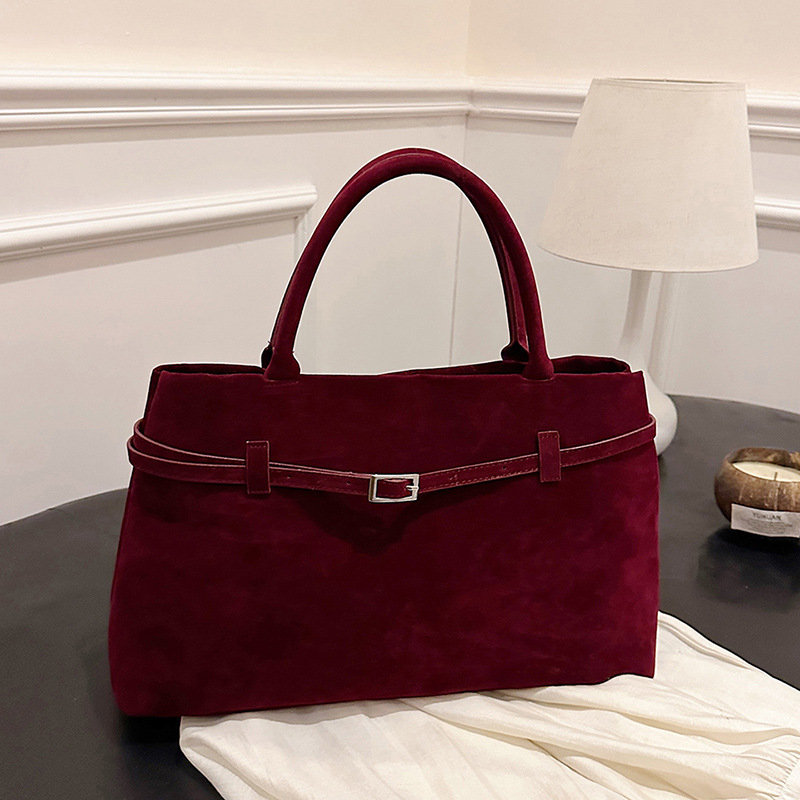 Cross-Border Popular Frosted Tote Bag Doctor Bag Simple Large-Capacity Handbag Retro High-End Work Commuter Bag for Women