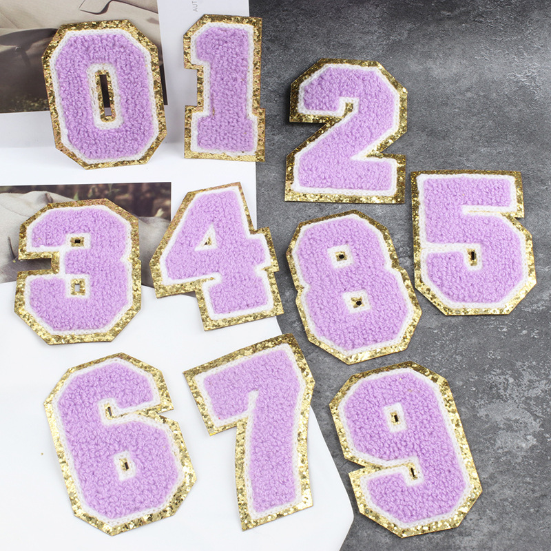 purple embroidery cloth sticker lamb wool clothes decorative Patches sticker