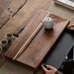 Daian Hall Wholesale Japanese Style Heavy Bamboo Tea Tray Water Storage Drawer Style Simple Drainage Large Tea Table Household Bamboo Tea Sea