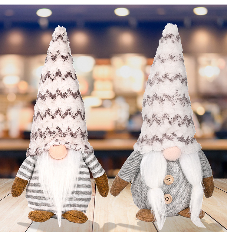 280g Weight Christmas Festival Cross-border New Christmas Decoration Christmas Rudolf Doll Christmas Gray Faceless Doll Standing Posture Doll Ornaments 9