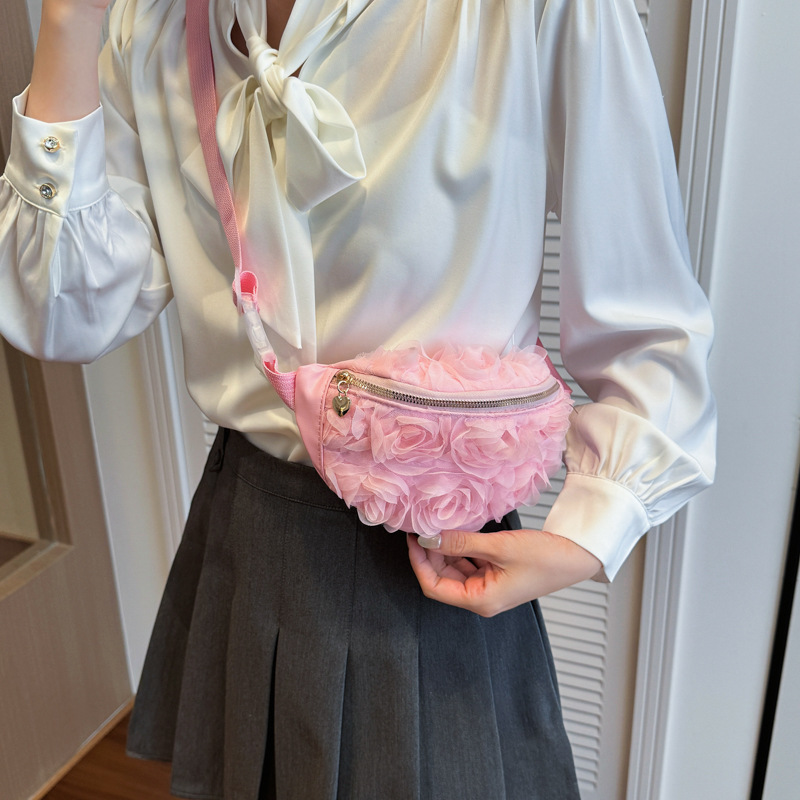 Dolce encaje rosa bolsas de pecho de chicas mini bolsas de cintura frescas transfronterizas nuevos accesorios para niños bolsas de moda