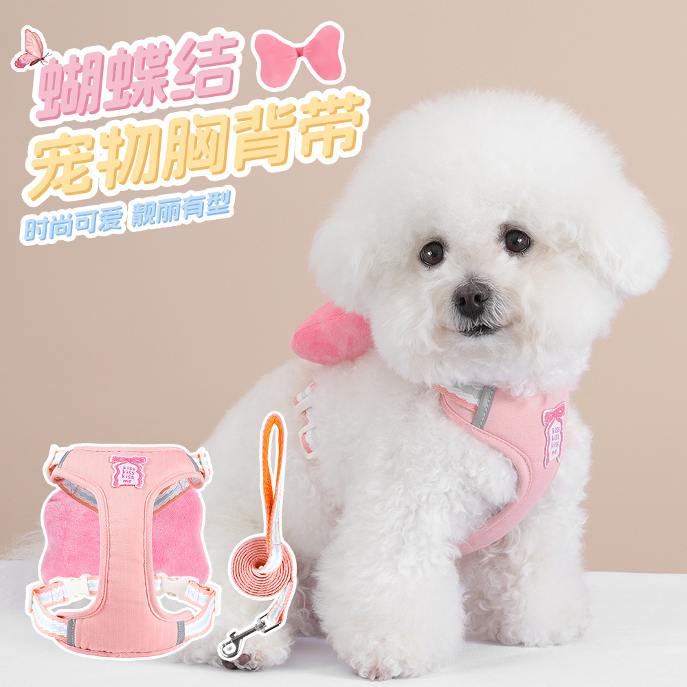 Estilo chaleco transfronterizo Perro pequeño Teddy Bichon Cachorro Correas en el pecho Correas para pasear perros Cadena para perros Correas para cachorros