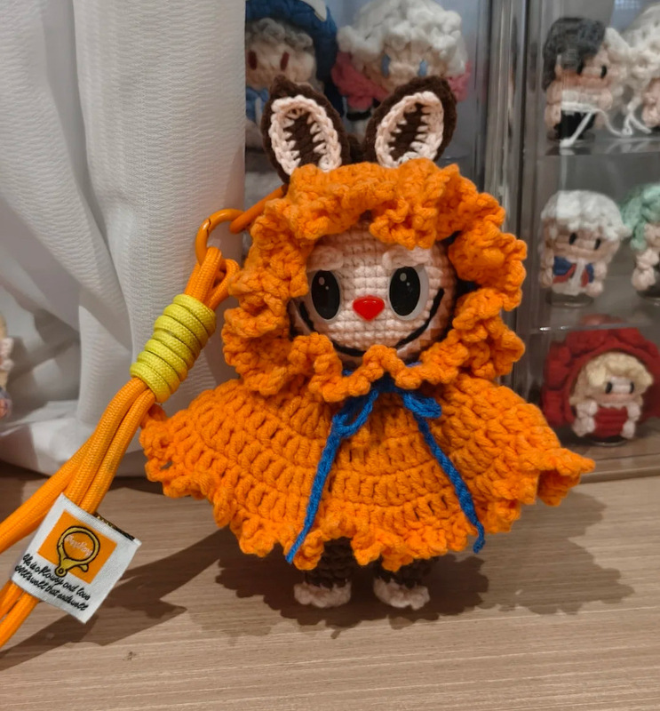 純粋に手作りの DIY かぎ針編みの第一世代と第二世代のラブブ編み人形キーホルダーかわいいスターのカップル同じスタイル|undefined
