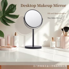 北欧简约台式双面梳妆镜3倍放大化妆镜酒店家居宿舍可旋转礼盒