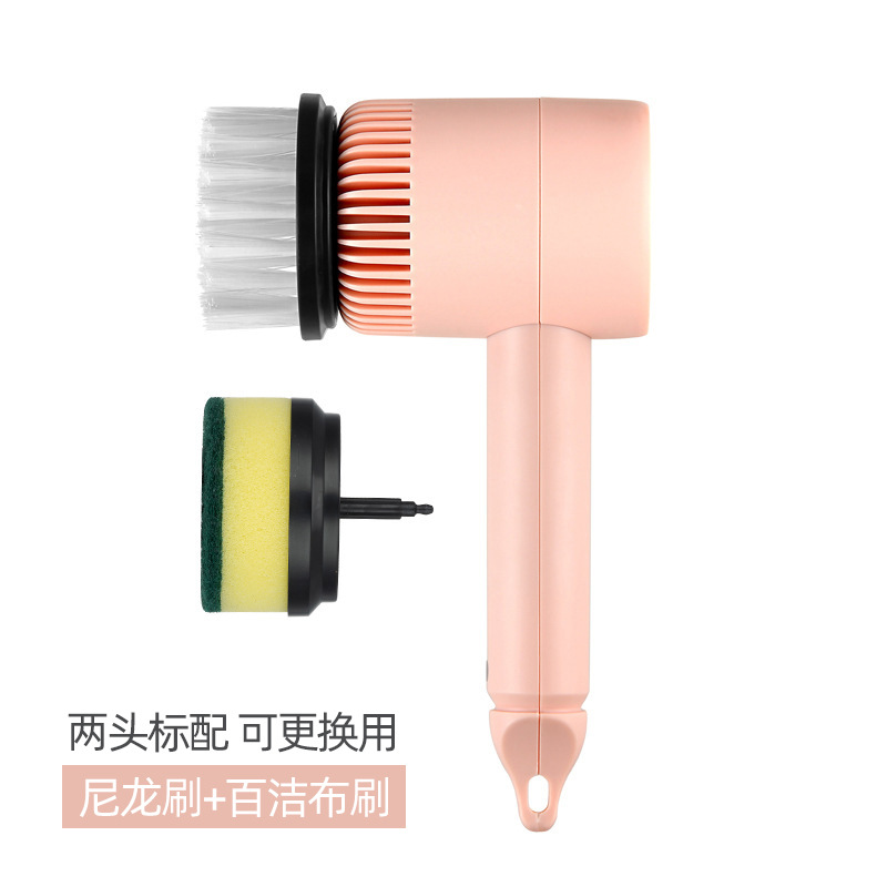 Cepillo de limpieza eléctrico transfronterizo para uso doméstico, cepillo de cocina multifuncional con cabezales de cepillo reemplazables, herramienta para lavar platos y ollas, máquina cepilladora manual.