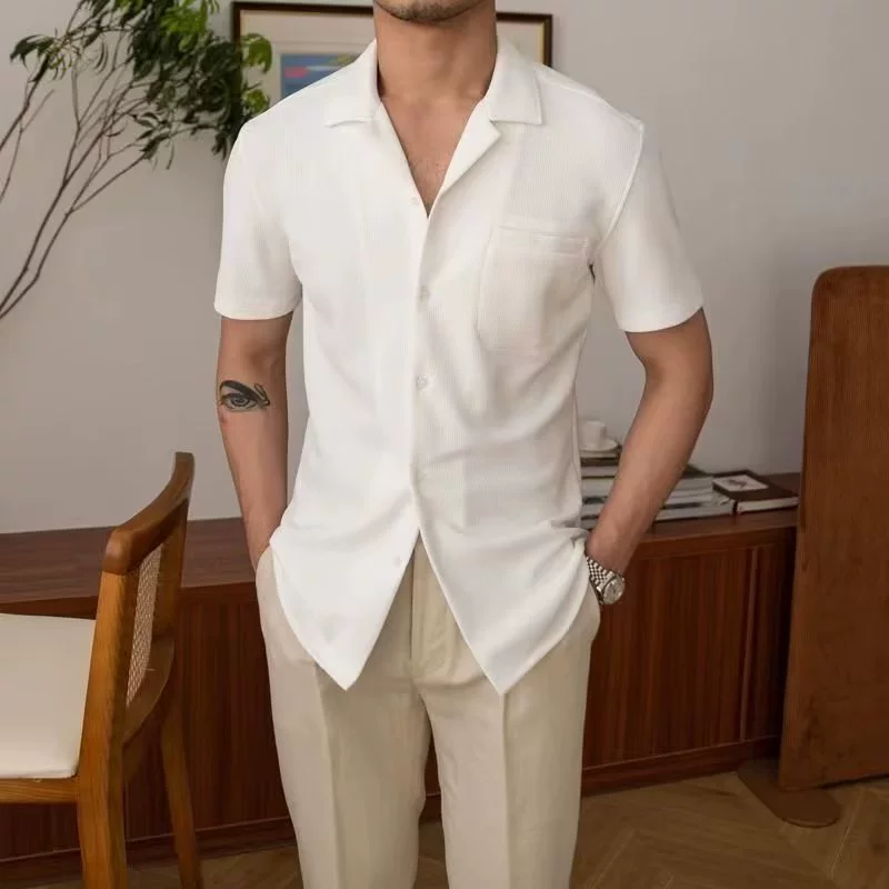 Silk summer thin shirt, with short sleeve
