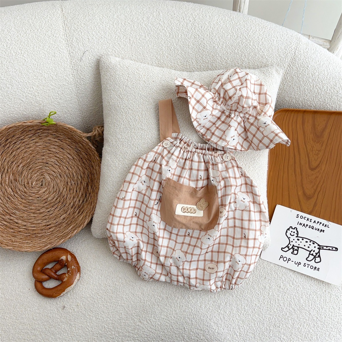 Ropa de bebé Youhe, ropa de verano, traje de bebé, tirantes, ropa de culo, ropa delgada de 90cm, ropa de protección solar para recién nacidos, traje de dos piezas