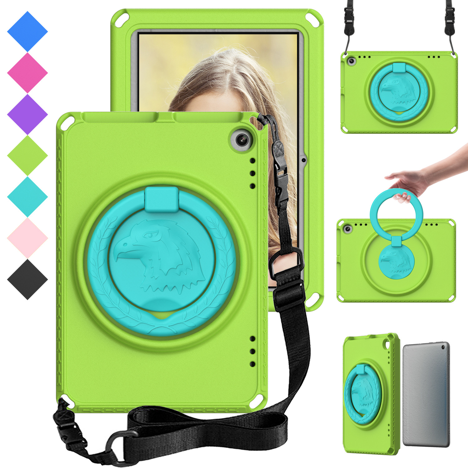 Cross-border EVA tablet protective case for Amazon Fire HD8 Plus anti-Fall 2022 rotatable case