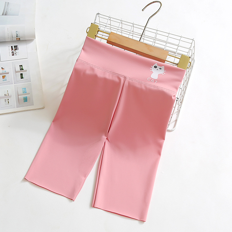 Pantalones de tiburón de cinco puntos para niñas pantalones de yoga de desgaste exterior de cintura alta delgada de verano para niños medianos y grandes leggings Barbie para niños pantalones cortos