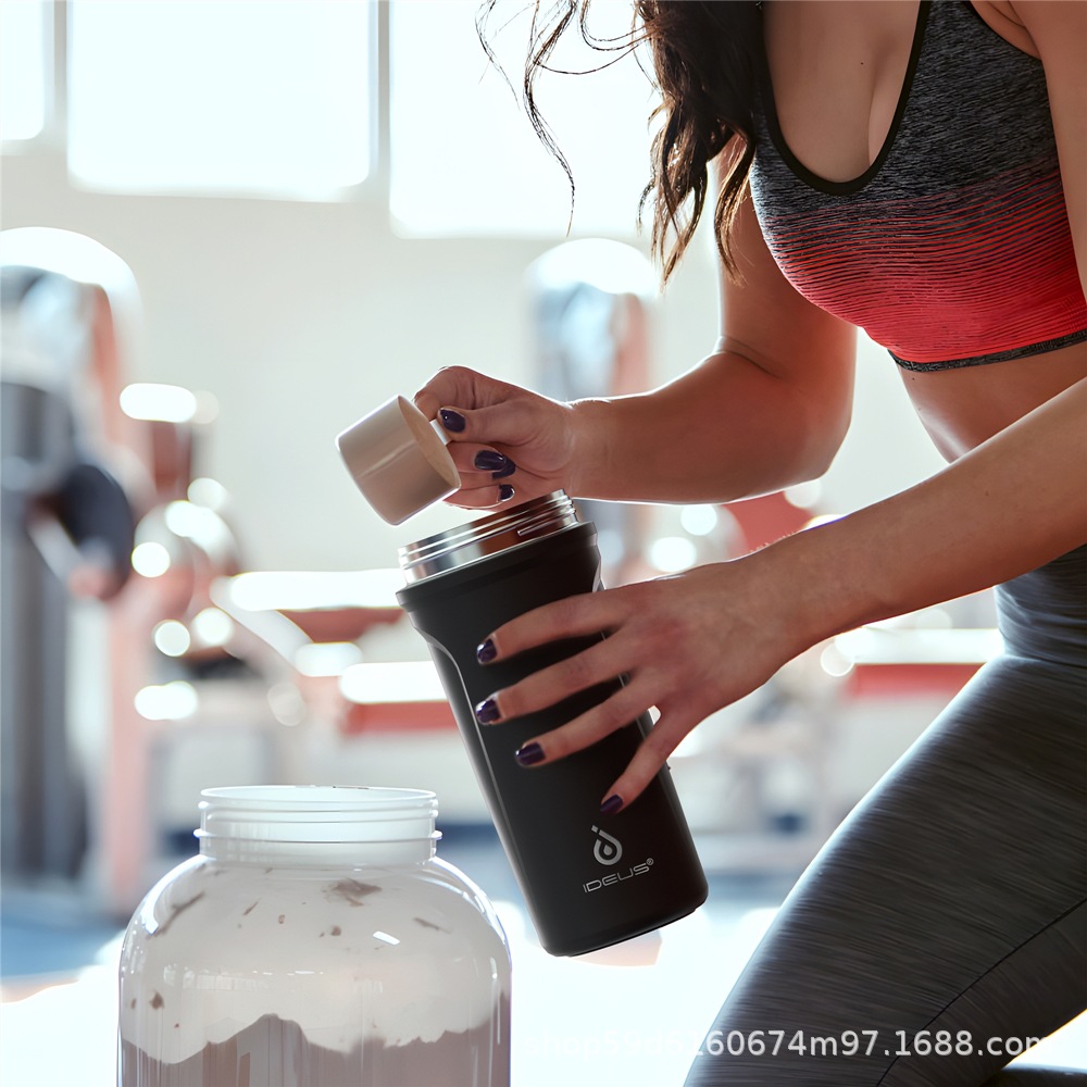 IDEUS - Vaso Mezclador de Acero Inoxidable 304 para Fitness, el Más Vendido en el Extranjero, para Hombres y Mujeres, Vaso Deportivo, Vaso Mezclador, Vaso para Proteína en Polvo