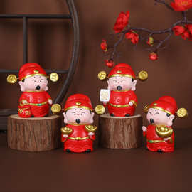 热销新款小财神摆件招财吉祥家居装饰树脂工艺品2026新年礼物批发