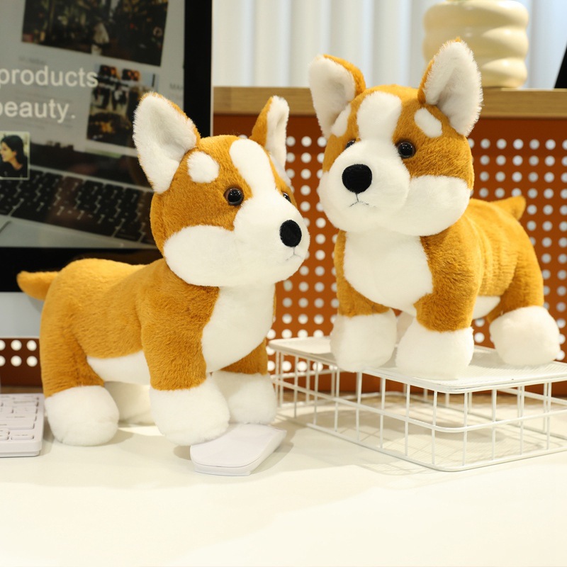 Muñecas de peluche de corgi, muñecas de tela, muñecas de almohada para perros, adornos para regalos del día de los niños