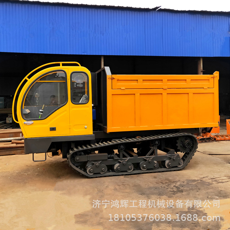 工程全实心轮履带运输车 爬山虎橡胶履带拖拉机 自卸履带搬运车