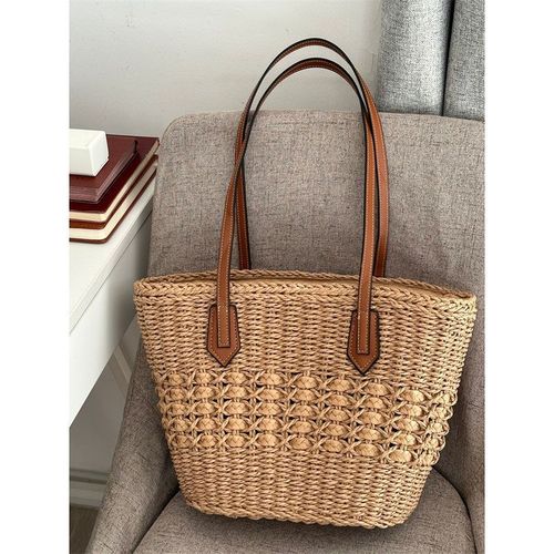 Niche French woven bag forest style summer 2024 new tote bag commuter handbag zipper shoulder armpit bag