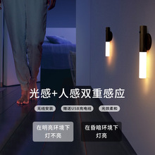 批發無線智能人體感應燈充電長條led家用過道走廊床頭燈小夜燈自