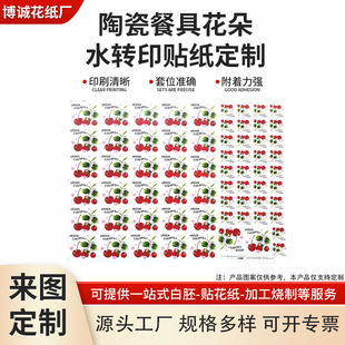 Manufacturer Ceramic Tableware Cartoon Edge Flower Paper Stainless Steel Tableware Tea Set Various Water Transfer Paper Water Sticker Processing