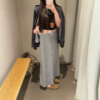韩系慵懒风半身裙女2026夏季新款长款长裙高腰遮胯休闲直筒a字裙
