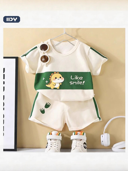 Summer cotton set with a round collar
