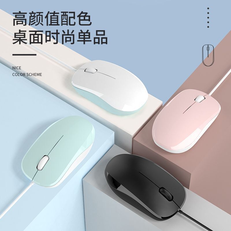 Silent Wired Mouse Suitable for Hp Lenovo Dell Desktop Computer Notebook Office Game Dedicated Lightweight