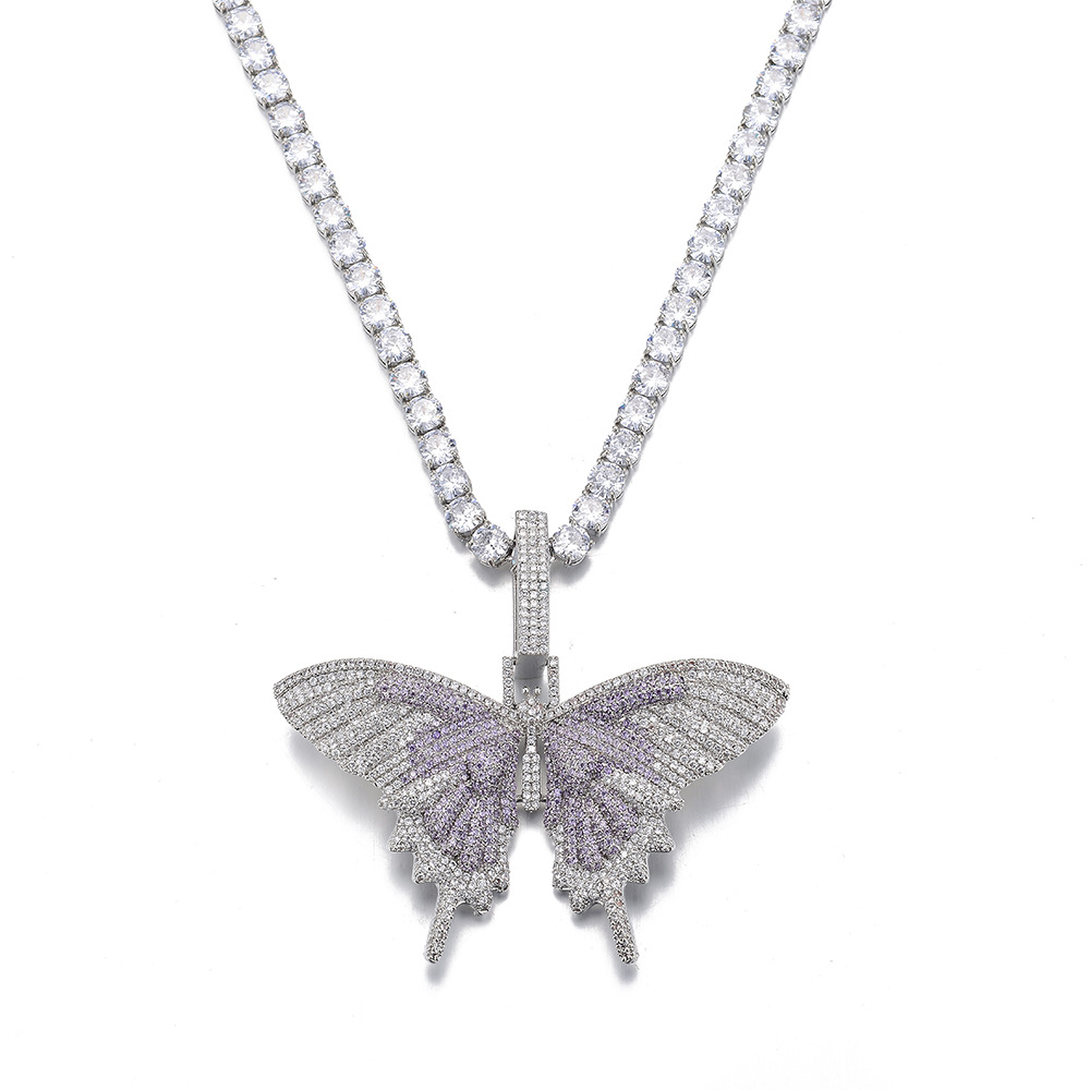Luxury Zircon Butterfly Pendant Necklace For Women Elegant Style_voghion.com