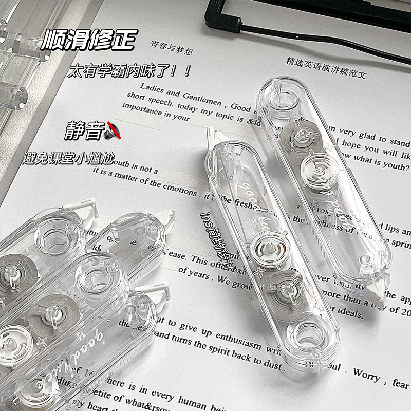 INS Pequeño Libro Rojo popular cinta de corrección de empuje transparente cinta de corrección de gran capacidad cinta de corrección del diario del Estudiante