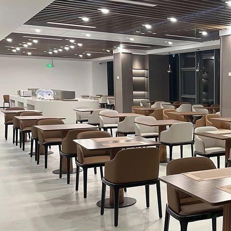 Chinese Solid Wood Dining Table Negotiation Table and Chair Combination High-End Light Luxury Reception Cafe Balcony Small Round Table and Chairs