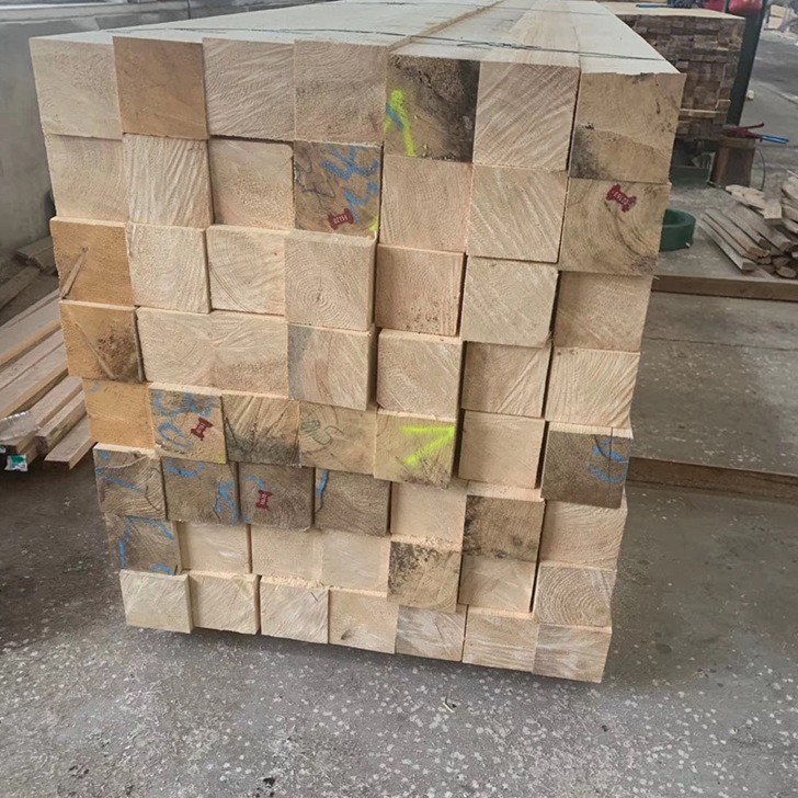 Construcción de especificaciones completas de madera cuadrada fábrica de madera de almohadilla de carbón para ferrocarril de carbón