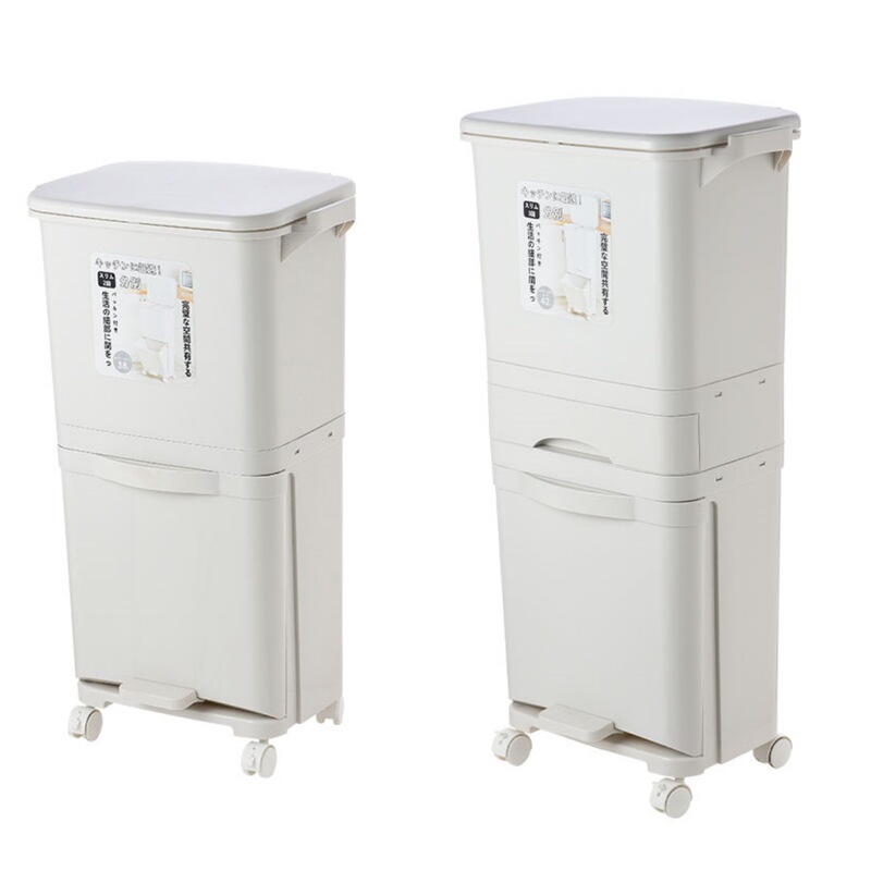 キッチンゴミ箱 家庭用 新型 大容量 二層乾湿分離分類 和風 大型 厚みのある 軽い 高級感 蓋付き|undefined