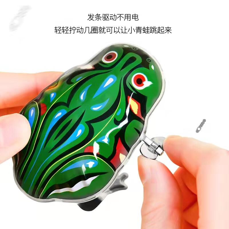Iron frog 80 s nostalgic clockwork toy winding iron frog classic iron frog kindergarten prize