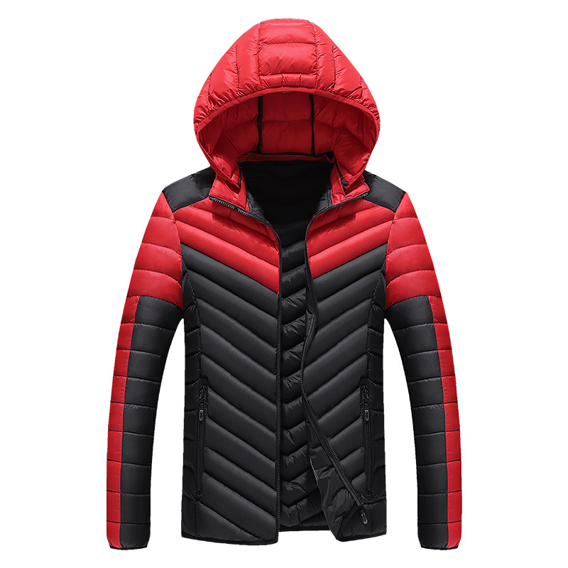 Directo de fábrica nueva juventud ligero cálido abrigo de algodón acolchado de los hombres Chaqueta de algodón acolchado con capucha abajo abrigo de algodón acolchado de los hombres transfronterizos
