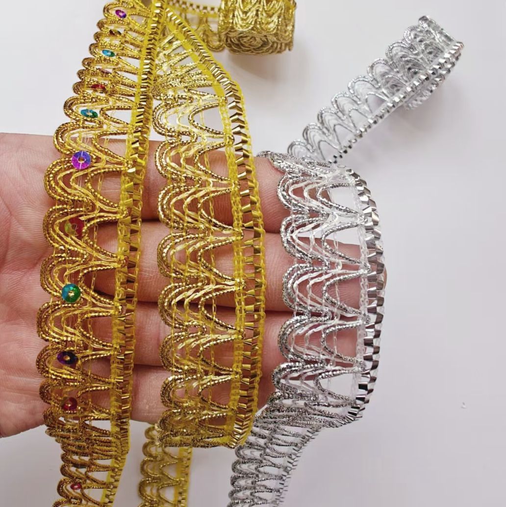 2,5 cm de ancho, flores de madreselva, orejas, encaje ondulado, vestido étnico, tapeta, accesorios decorativos, accesorios