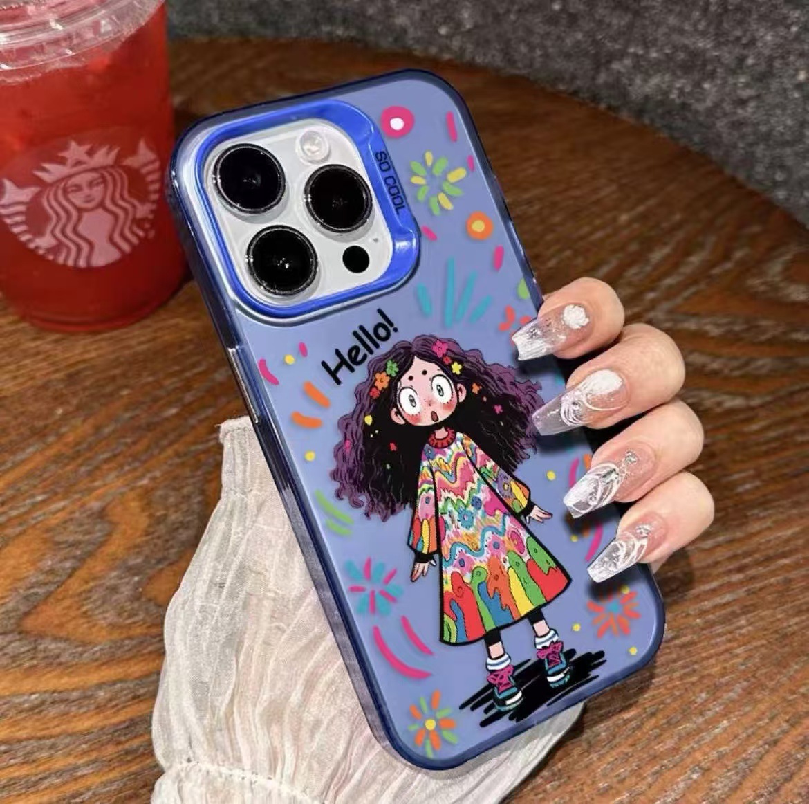 Nueva chica rizada para iPhone 16 funda para teléfono móvil Apple 15promax/14 anti-caída 13pro12 chica