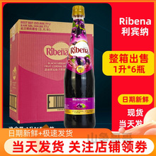 Ribena利宾纳浓缩黑加仑子汁1L*6瓶黑加仑果汁草莓浓缩汁商用整箱
